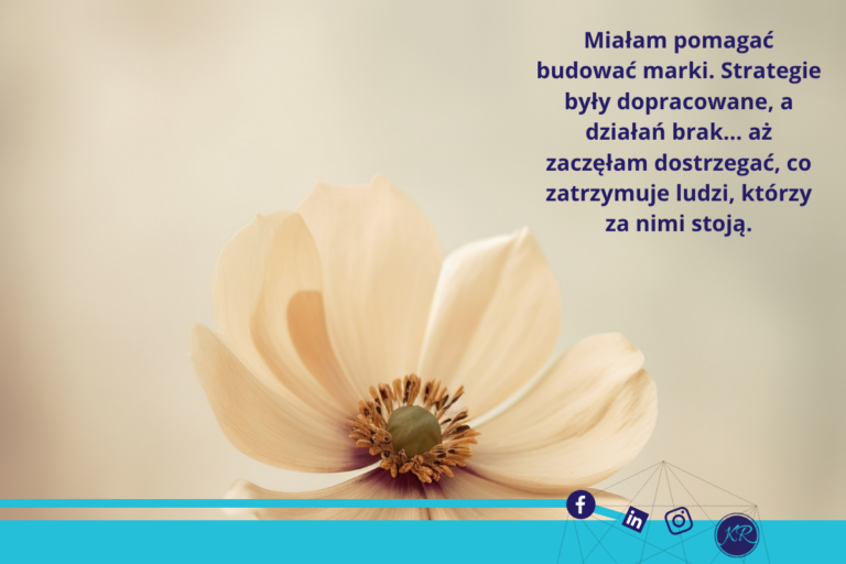 Miałam pomagać budować marki. Strategie były dopracowane, a działań brak… aż zaczęłam dostrzegać, co zatrzymuje ludzi, którzy za nimi stoją.